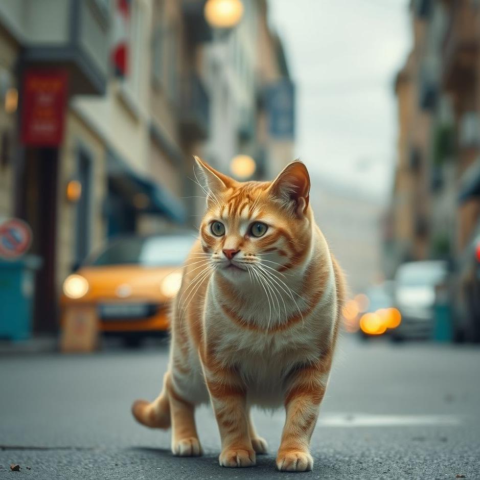 Dream : Cat on the street in a dream