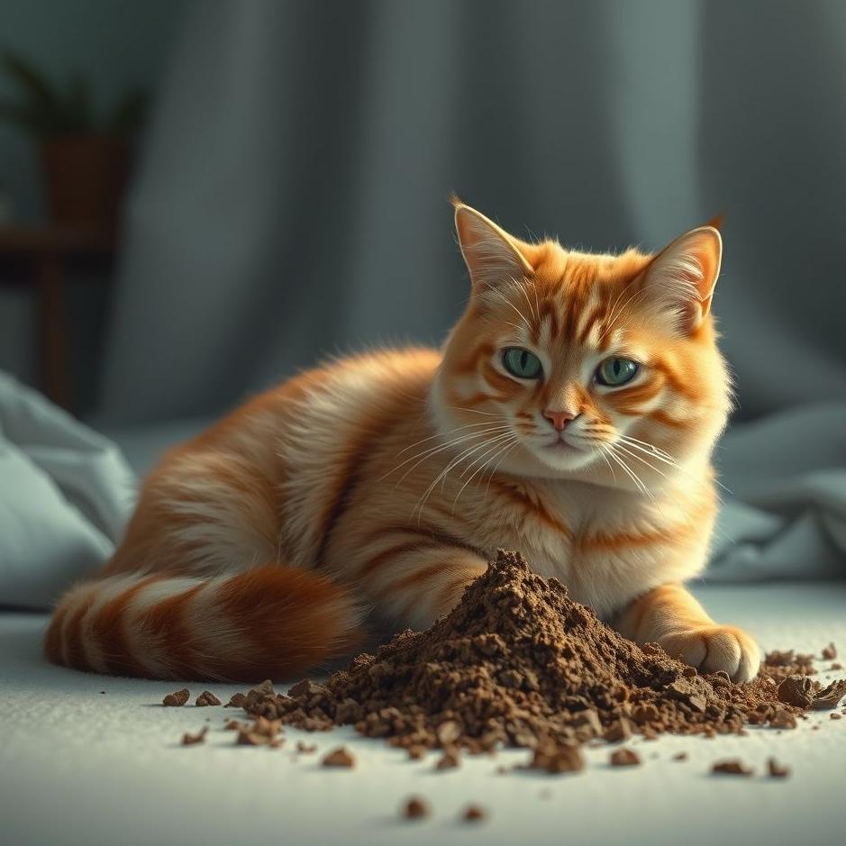 Dream : Cat poop at home in a dream