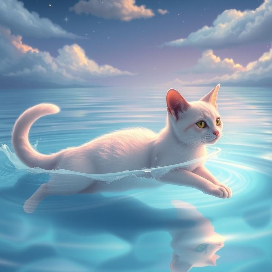 Dream : Cat swimming in a dream