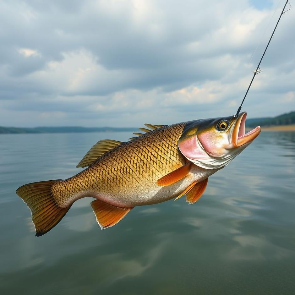 Dream : Catching a big fish in a lake in a dream