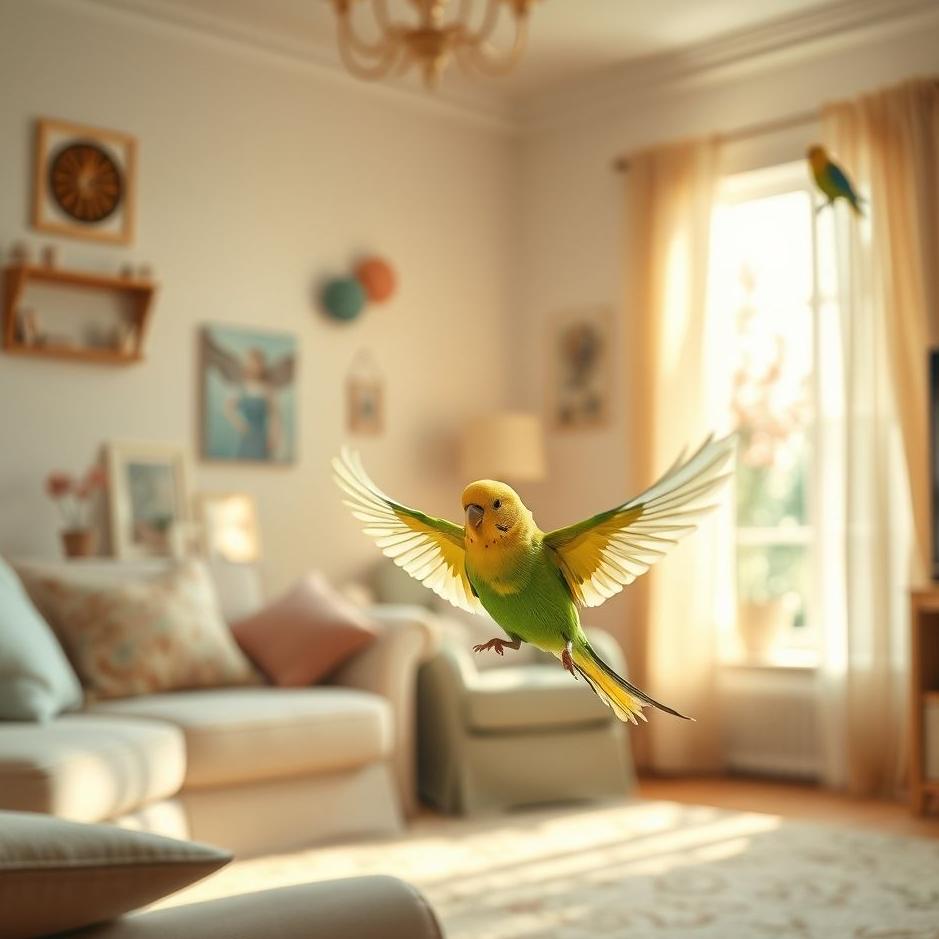 Dream : Catching a budgie at home in a dream