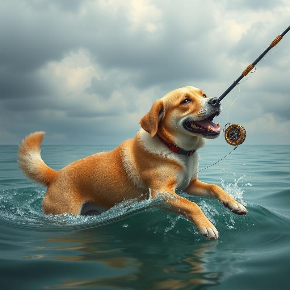 Dream : Catching a dog with a fishing rod in a dream