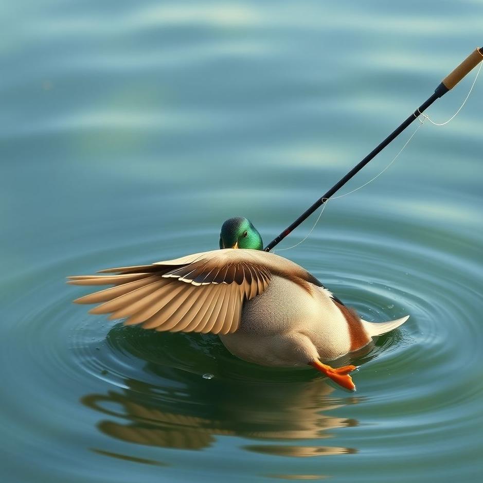 Dream : Catching a duck with a fishing rod in your dream