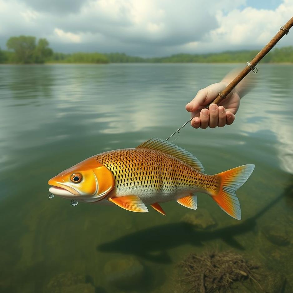 Dream : Catching a fish from a pond in a dream