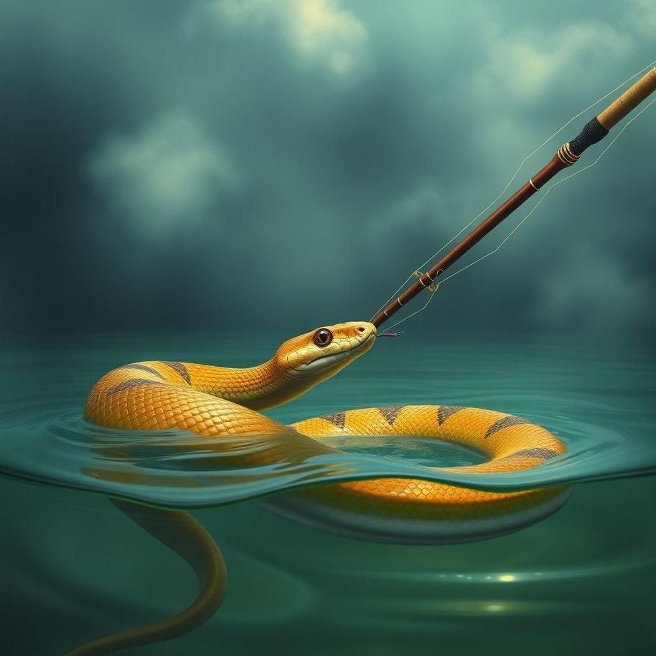 Dream : Catching a snake with a fishing rod in a dream