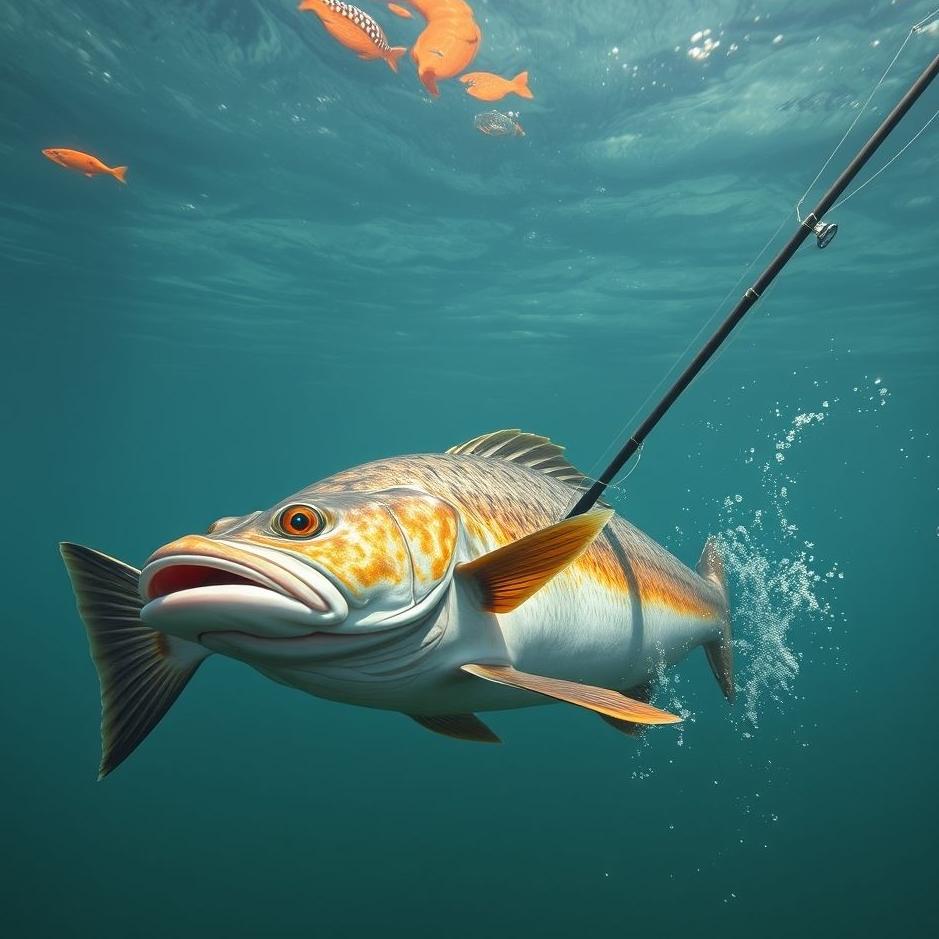 Dream : Catching a turbot with a fishing rod in a dream