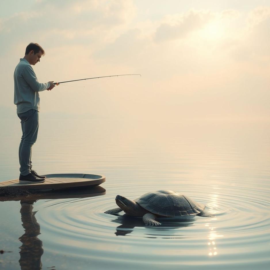 Dream : Catching a turtle with a fishing rod in a dream