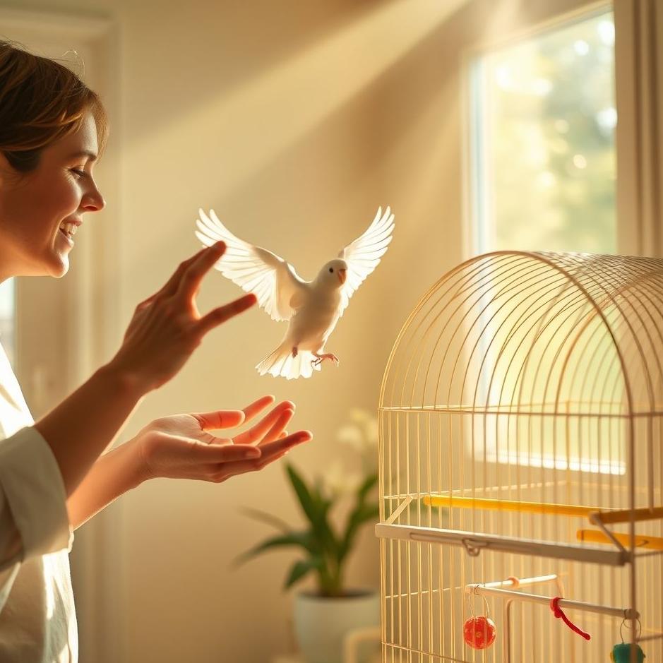 Dream : Catching a white parakeet and putting it in a cage 