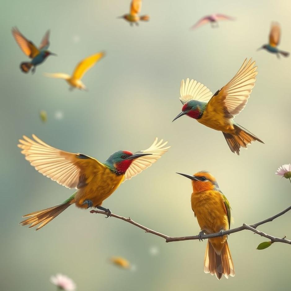 Dream : Catching colorful birds in a dream