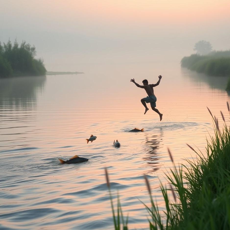 Dream : Catching fish from a river in a dream