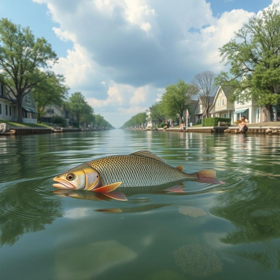 Dream : Catching fish in a canal in a dream