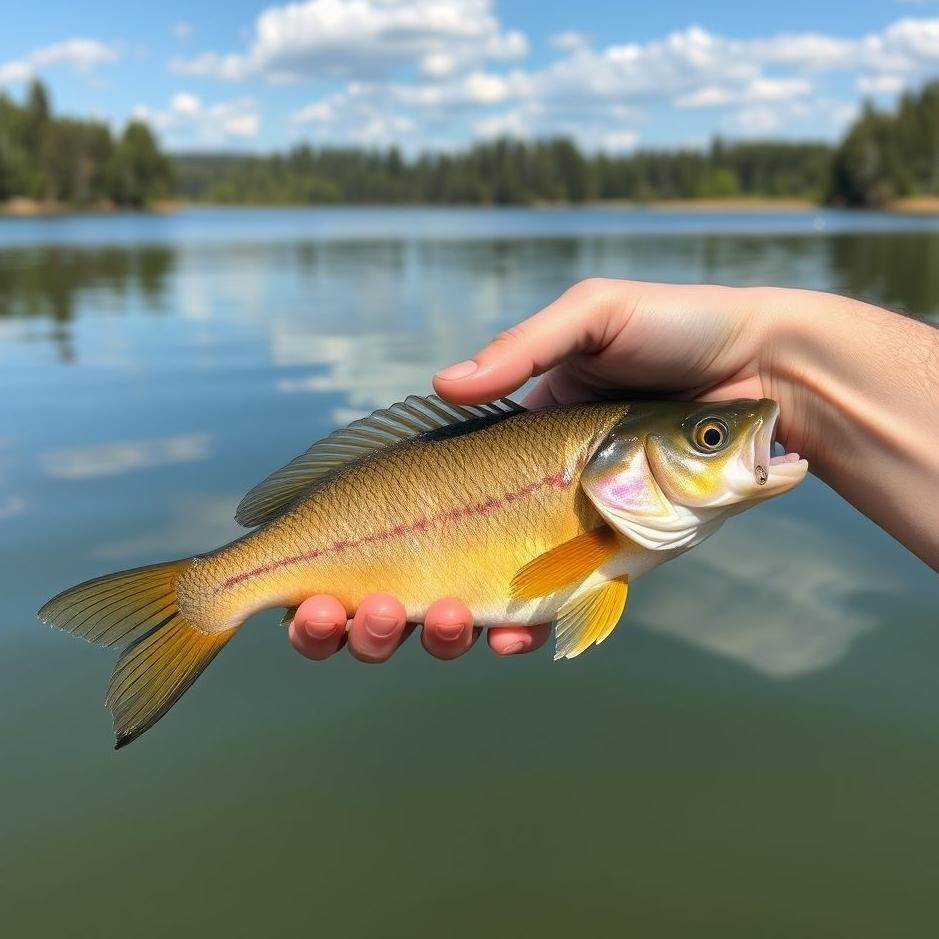 Dream : Catching fish with your hand in a lake