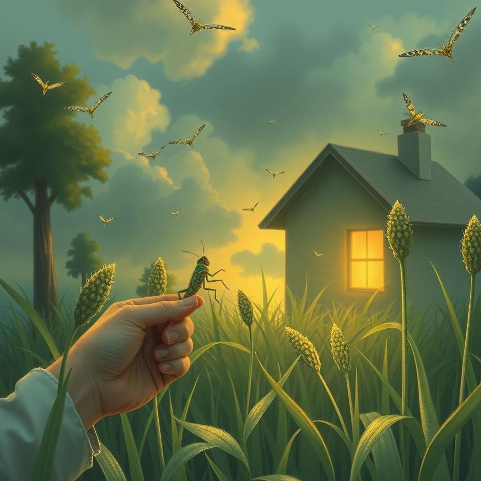 Dream : Catching grasshoppers at home in a dream