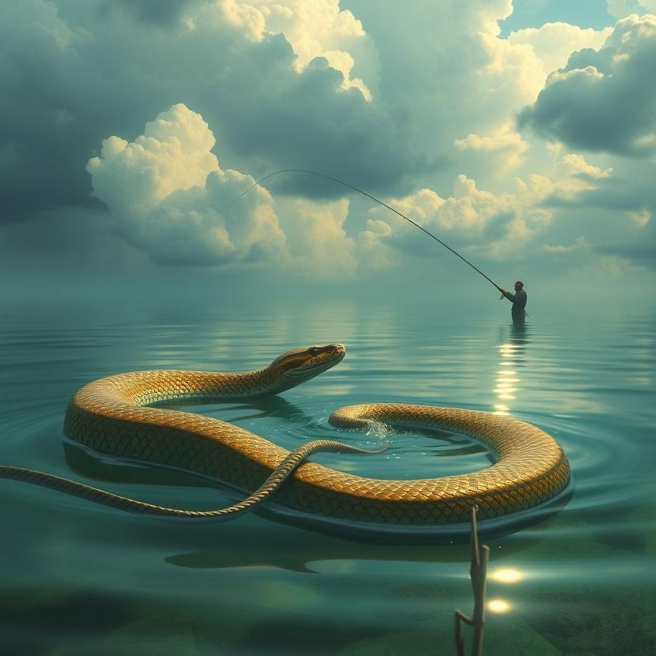 Dream : Catching snakes while fishing in a dream