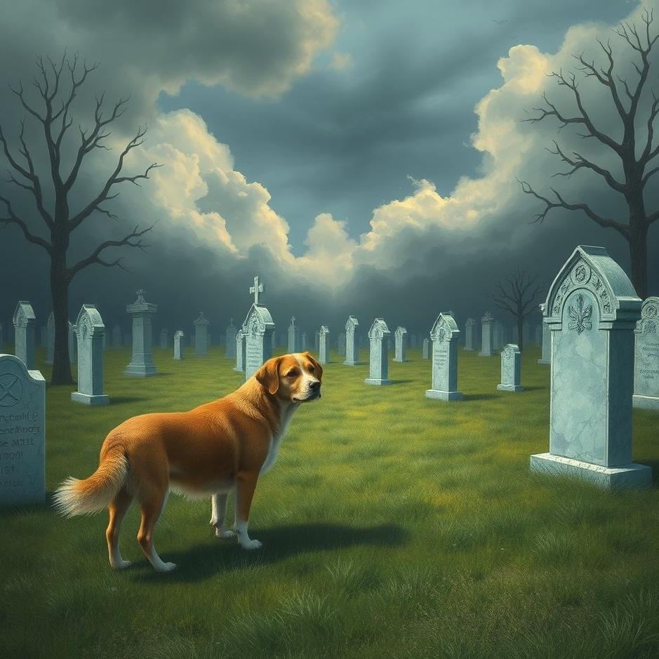Dream : Cemetery and a dog in a dream