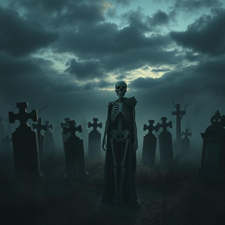 Dream : Cemetery and a skeleton in a dream