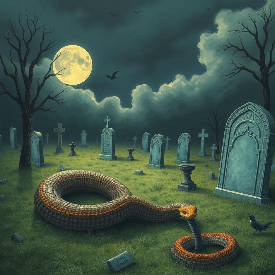 Dream : Cemetery and a snake in a dream