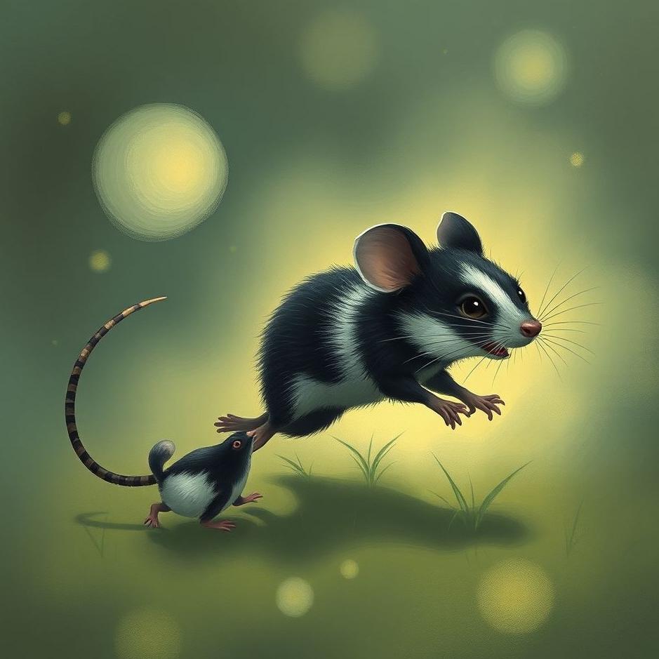 Dream : Chasing a black and white mouse in a dream