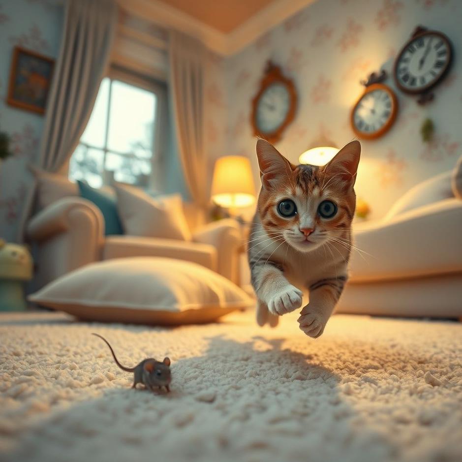 Dream : Chasing a mouse at home in a dream