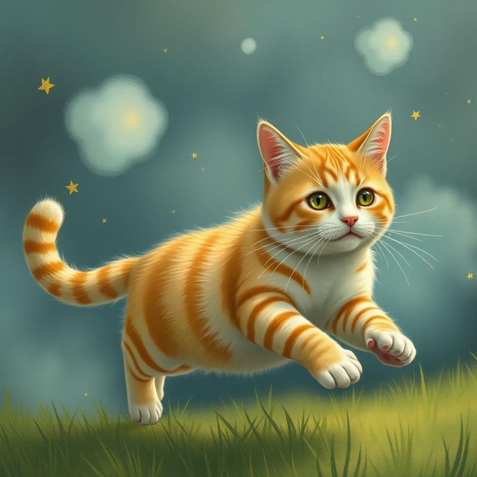 Dream : Chasing a yellow and white cat in a dream