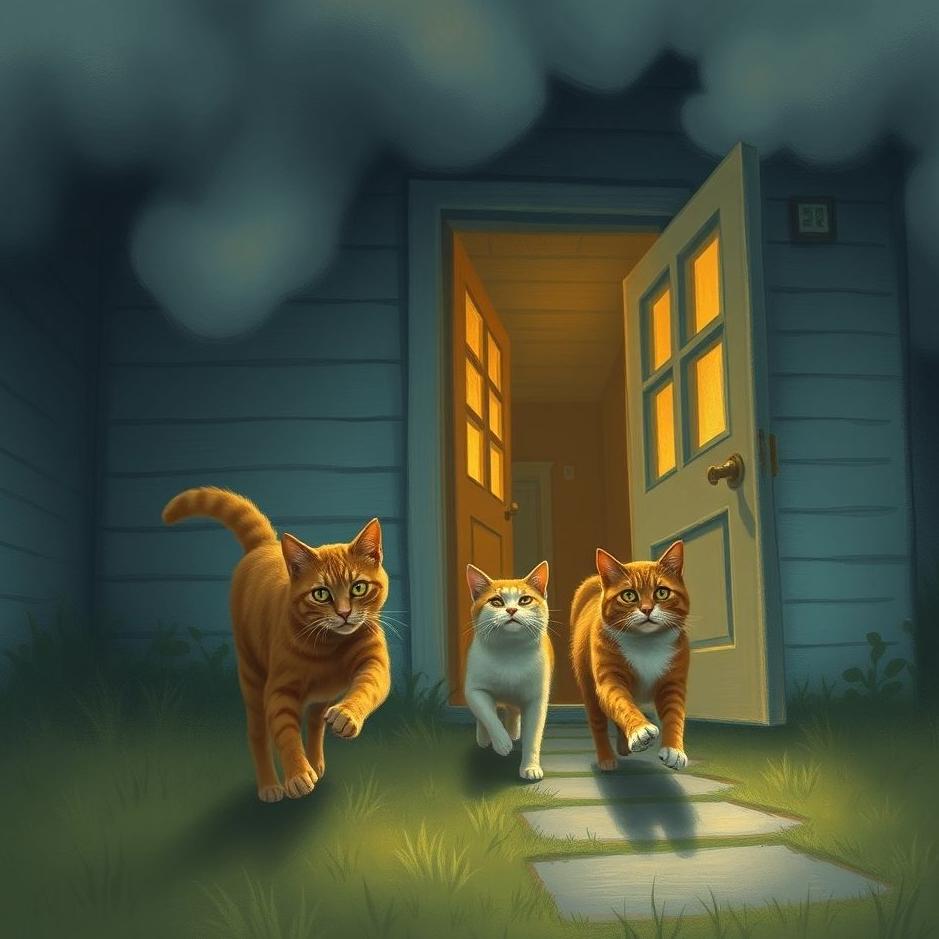 Dream : Chasing cats entering the house in a dream