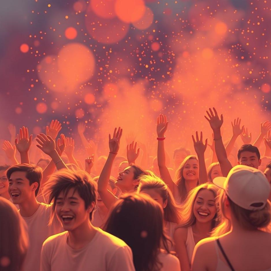 Dream : Cheerful crowd in a dream