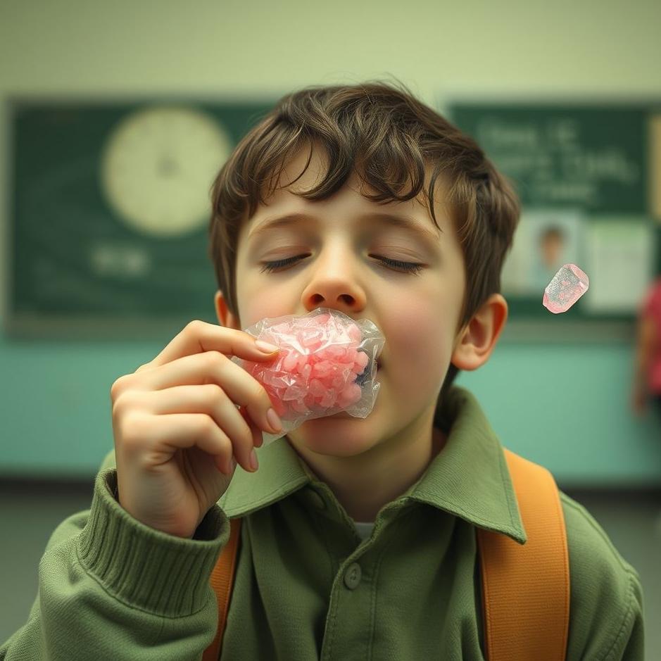 Dream : Chewing gum at school in a dream