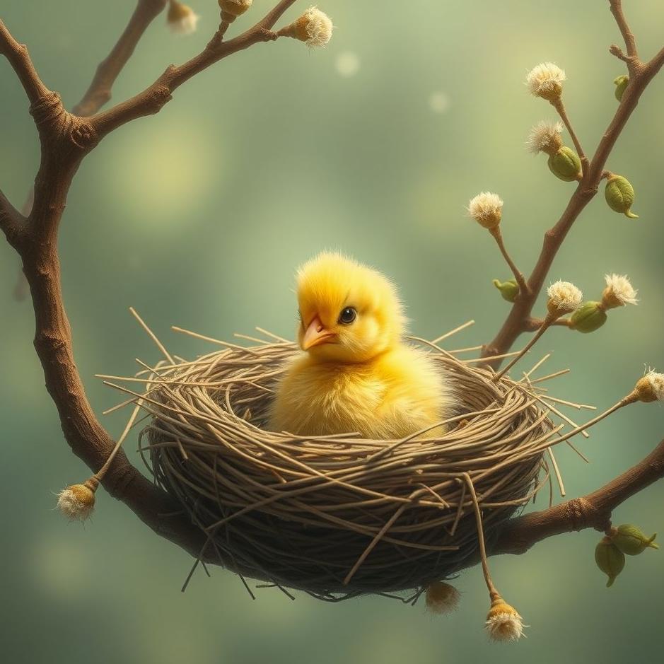 Dream : Chick in a bird's nest in a dream