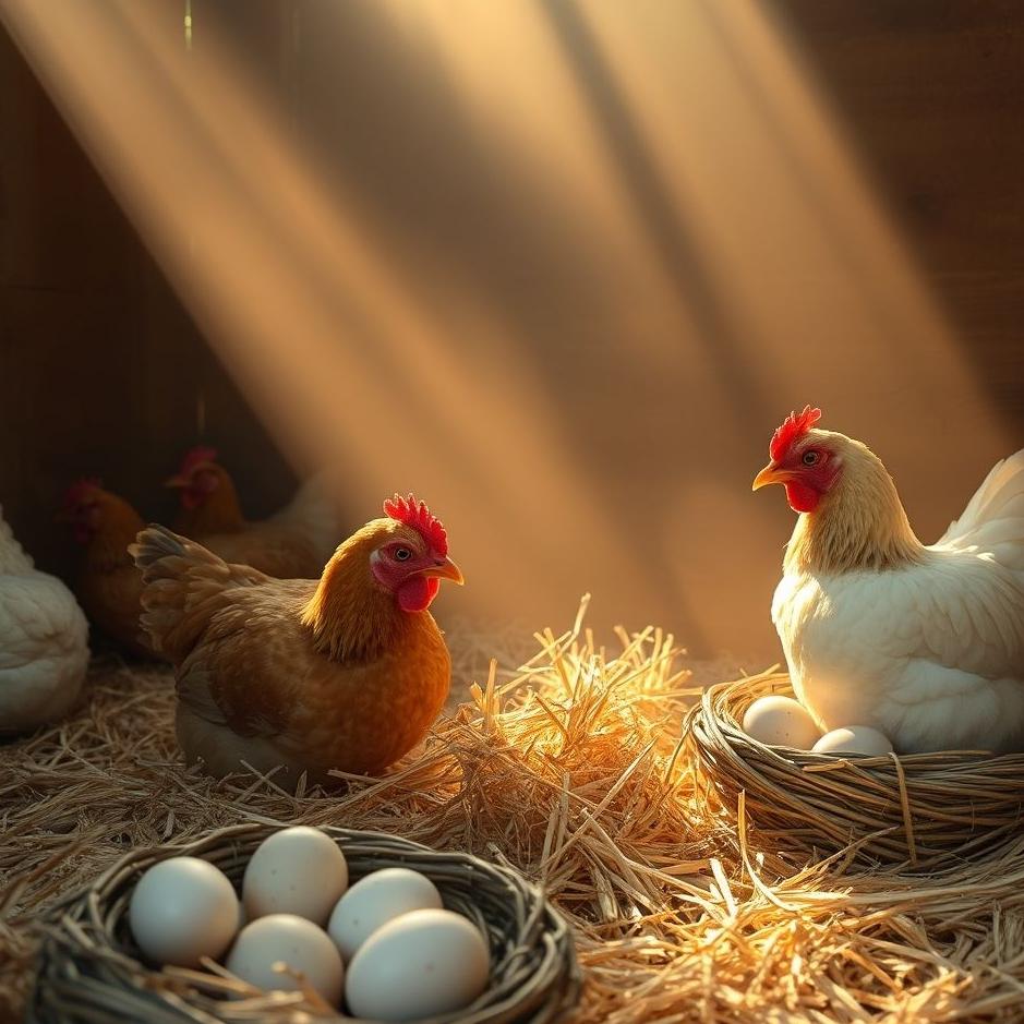 Dream : Chicken and eggs in a coop in a dream