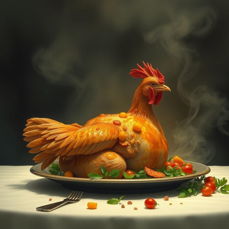 Dream : Chicken on the table in a dream