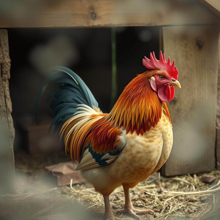 Dream : Chicken rooster in a coop in a dream
