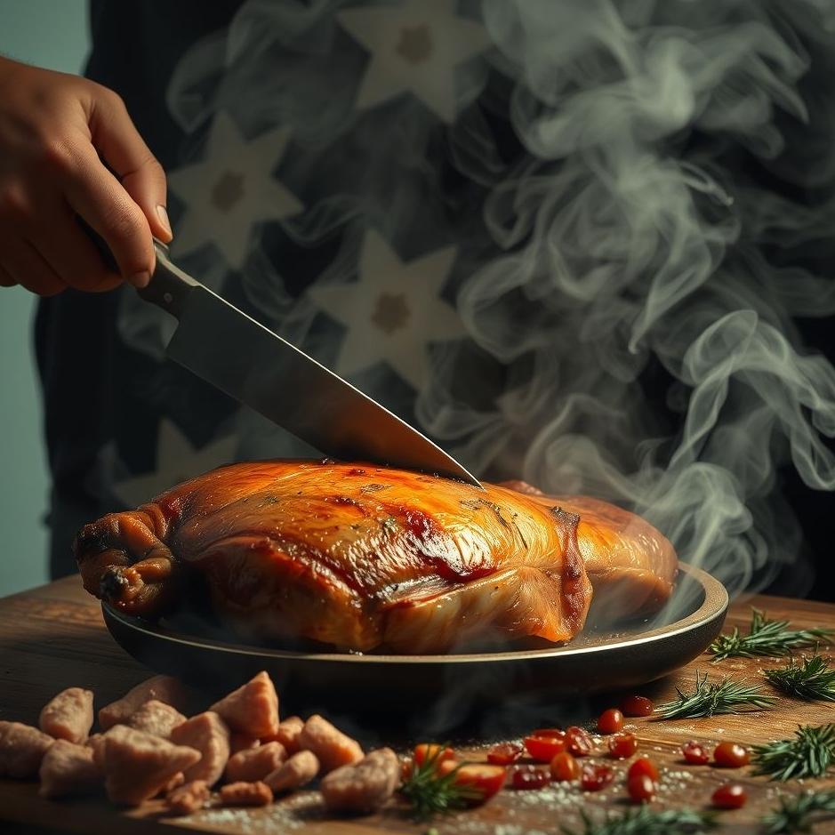 Dream : Chopping and roasting meat in a dream