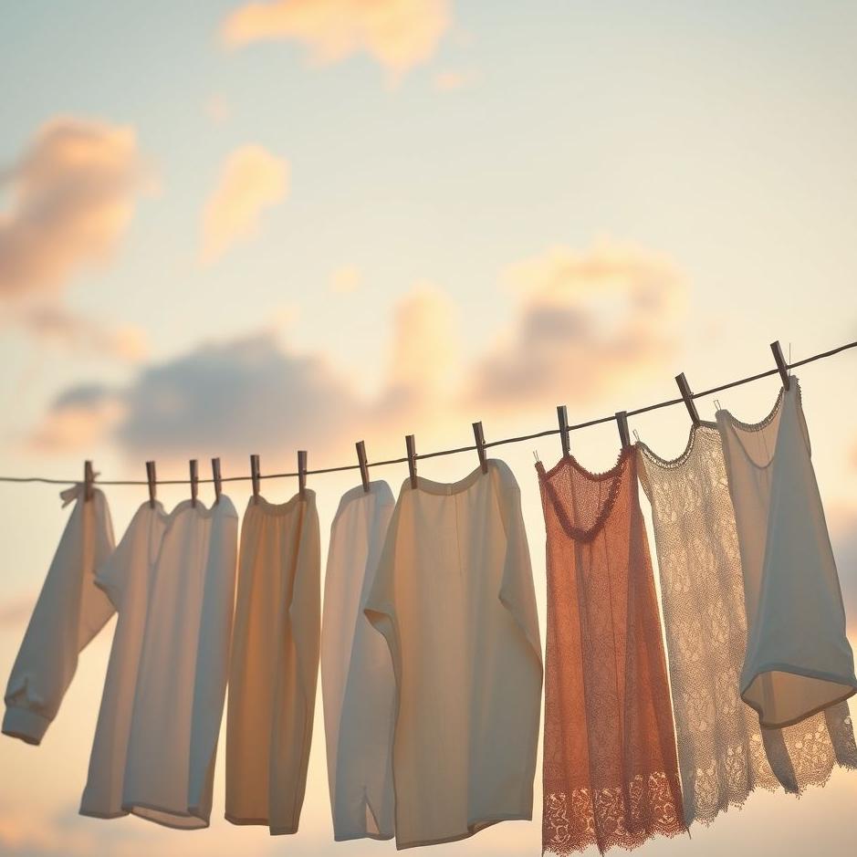Dream : Clean laundry hanging on a line in a dream