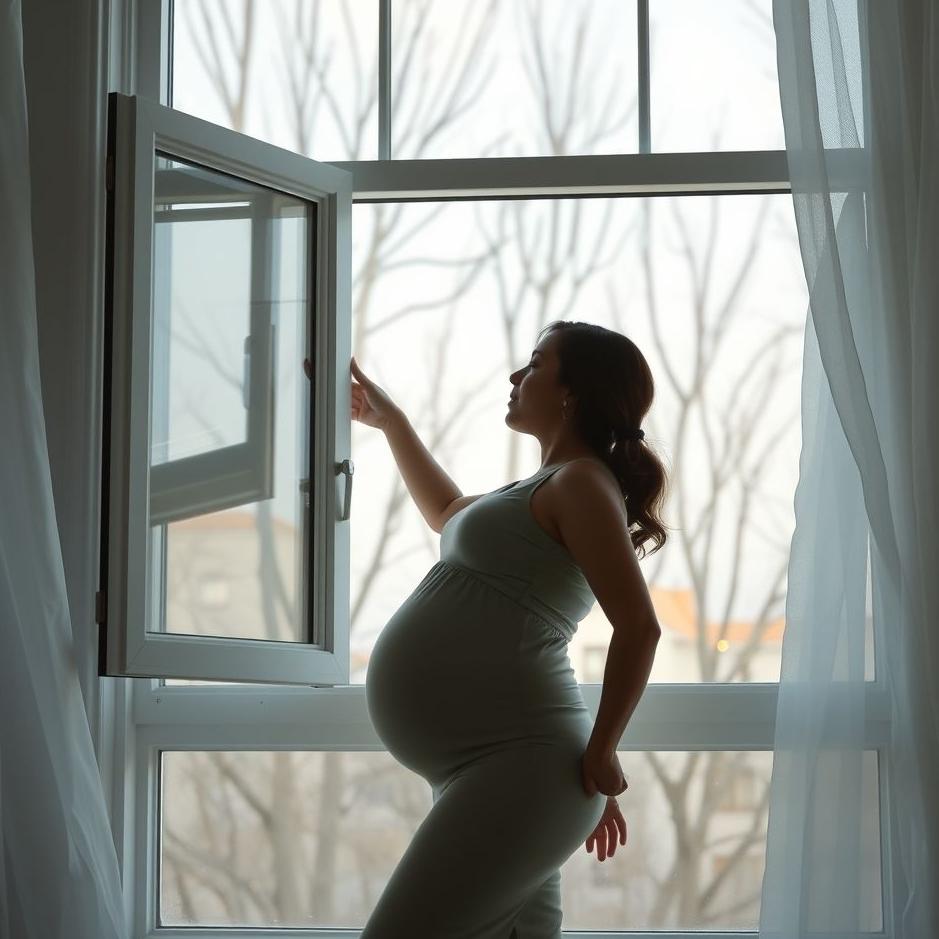 Dream : Cleaning a window while pregnant in a dream