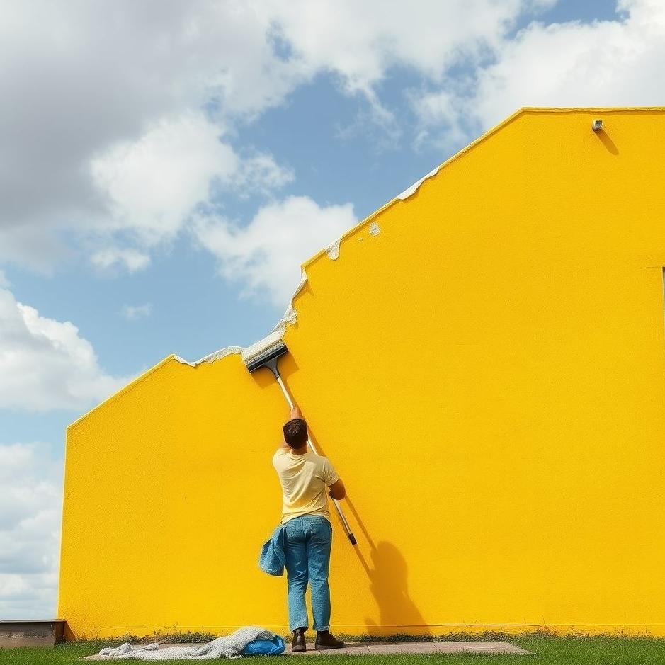 Dream : Cleaning a yellow wall in a dream