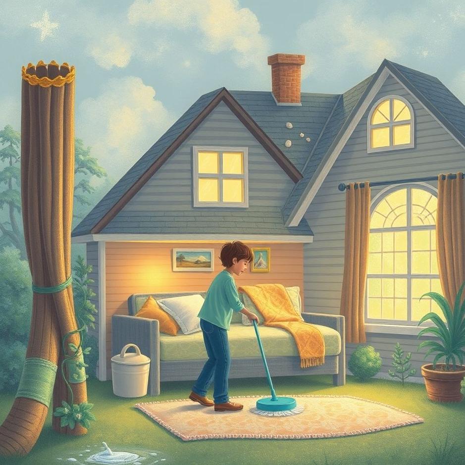 Dream : Cleaning around the house in a dream