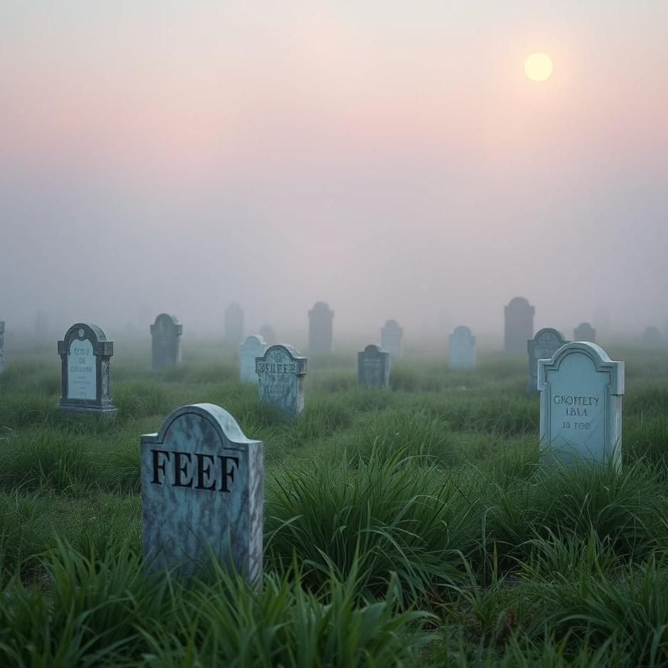 Dream : Cleaning grass in a cemetery in a dream