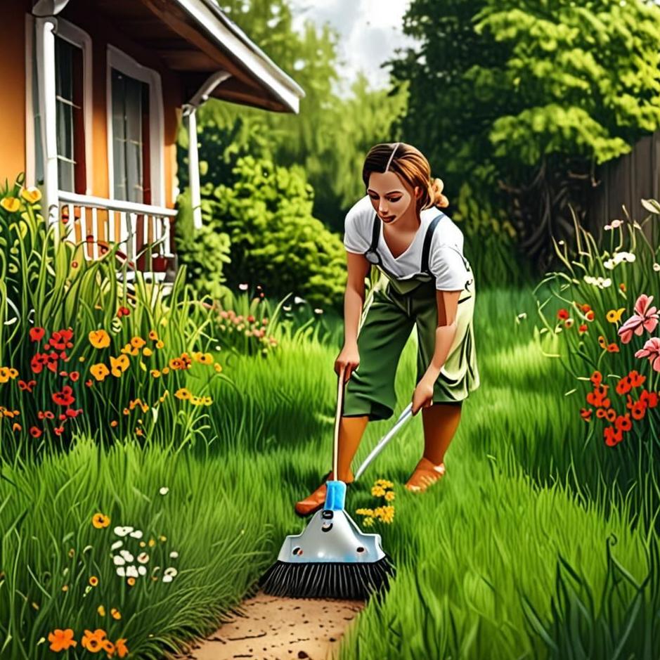 Dream : Cleaning grass in the garden in the dream
