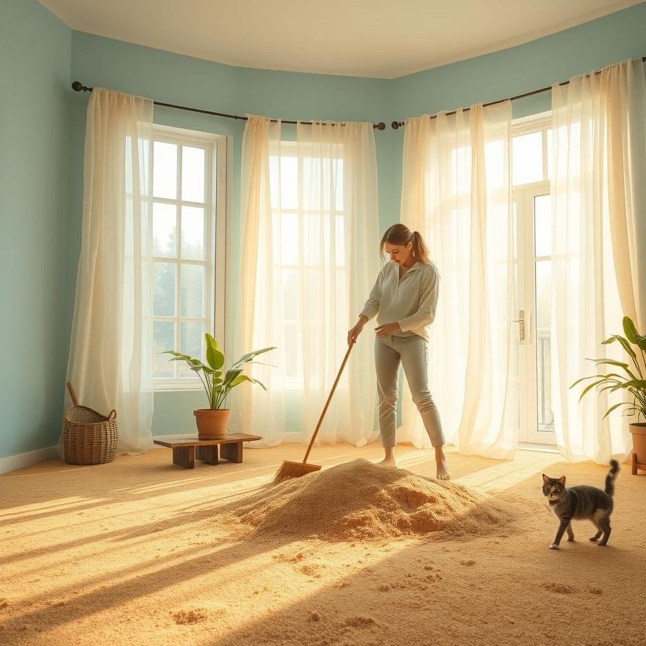 Dream : Cleaning sand at home in a dream