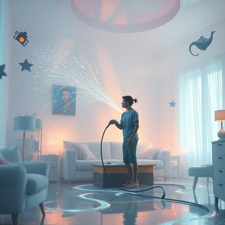 Dream : Cleaning the house with a hose in a dream