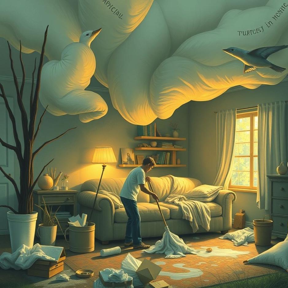 Dream : Cleaning up the mess of the house in a dream