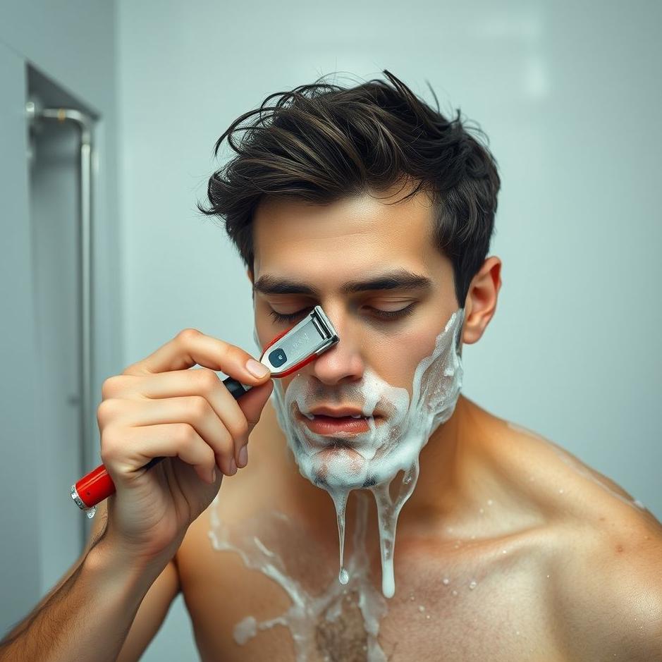 Dream : Cleaning yourself with a razor in a dream