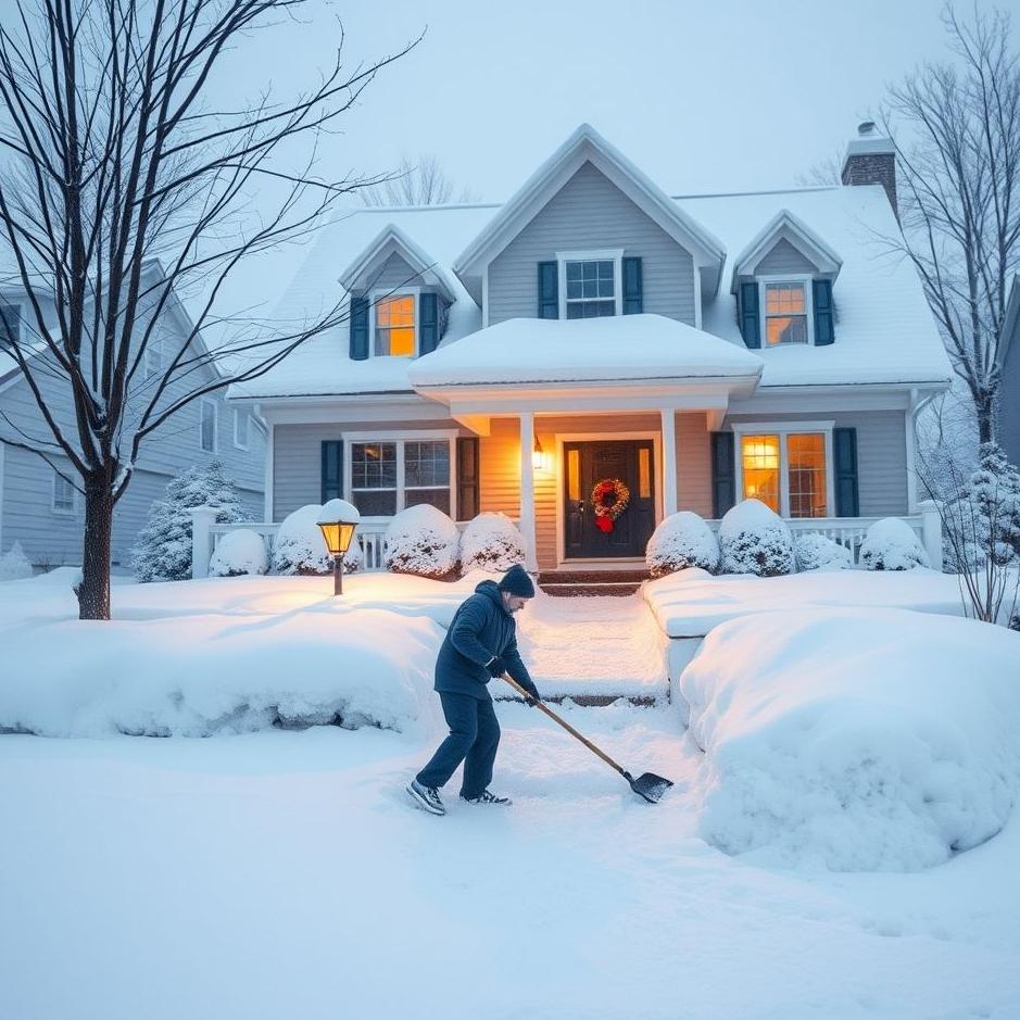 Dream : Clearing snow in front of your house in a dream