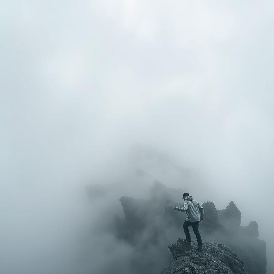 Dream : Climbing a foggy mountain in a dream