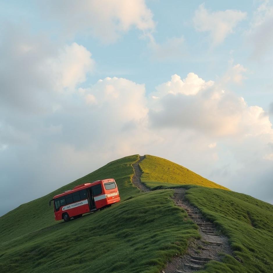 Dream : Climbing a hill by bus in a dream