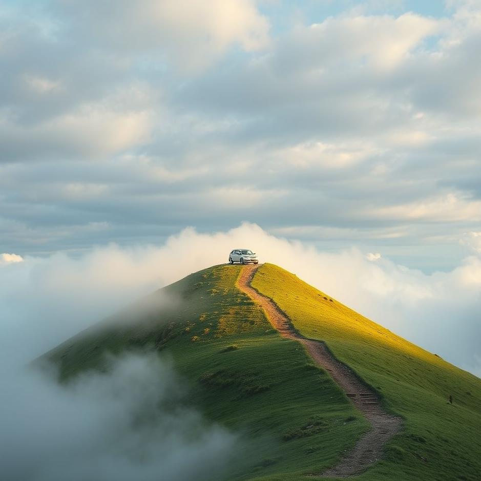 Dream : Climbing a hill in a car in a dream