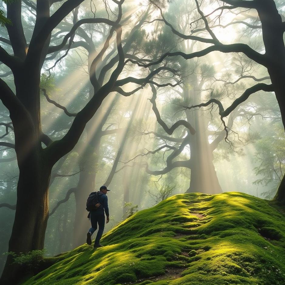 Dream : Climbing a hill in a forest in a dream