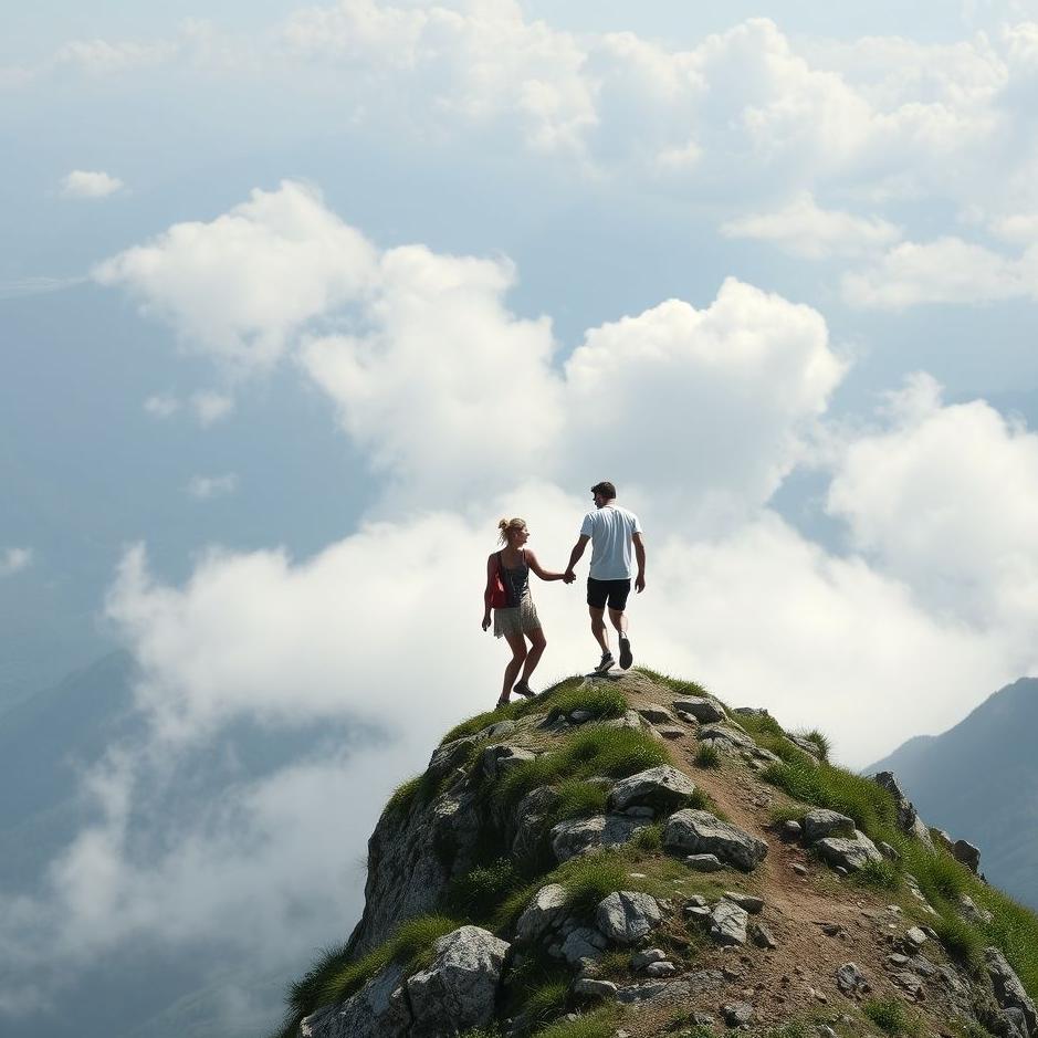 Dream : Climbing a mountain with your lover in a dream