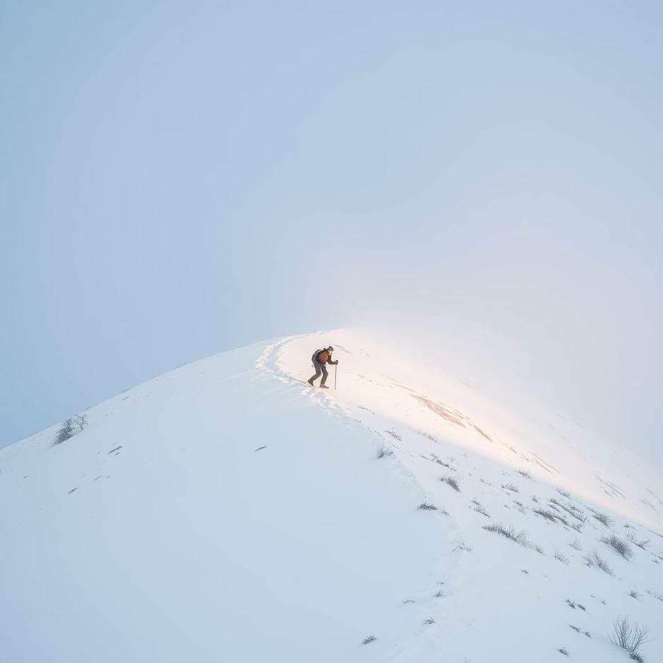 Dream : Climbing a snowy hill in a dream