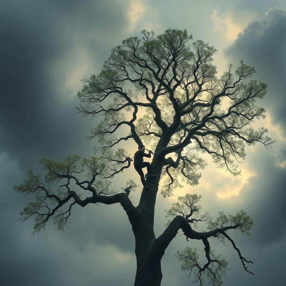 Dream : Climbing a tree in fear in a dream